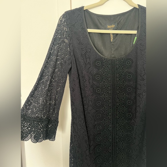 LAUNDRY by Shelli Segal Black long sleeve dress; Size 8 (Worn twice only) - Picture 3 of 6